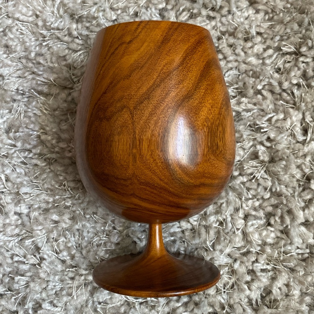 Vintage Wood Goblet Cup MCM